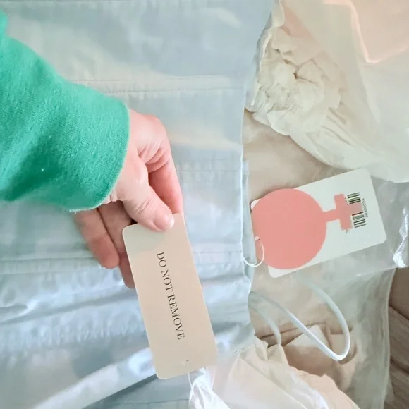 Selkie White / blue Corset Top with Lace-Up Detail - Picture 4 of 4